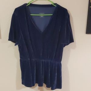 Lane Bryant velvet peplum top 18/20